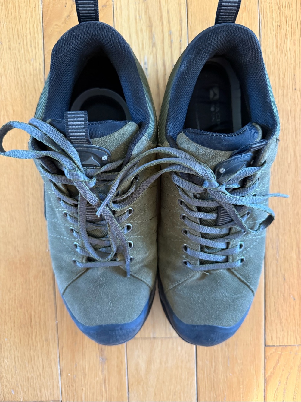 Men's‎ Olive Green Suede Sneakers with Navy Trim